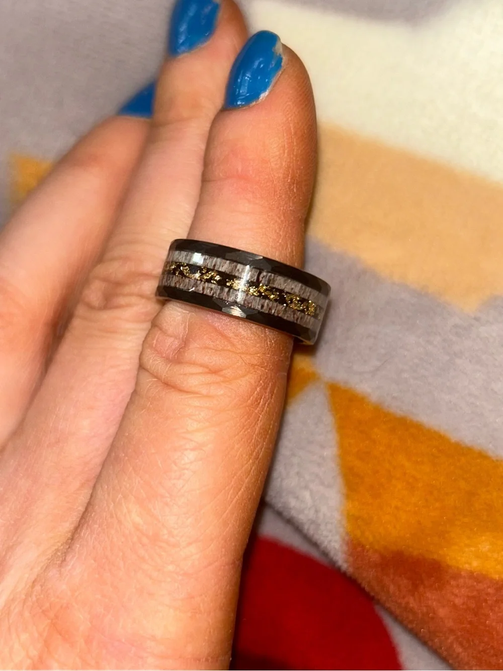 Gentlebands The Rustic Men’s Wedding Ring Black Tungsten